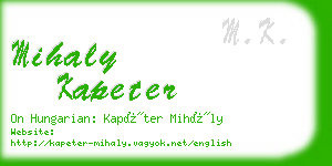 mihaly kapeter business card